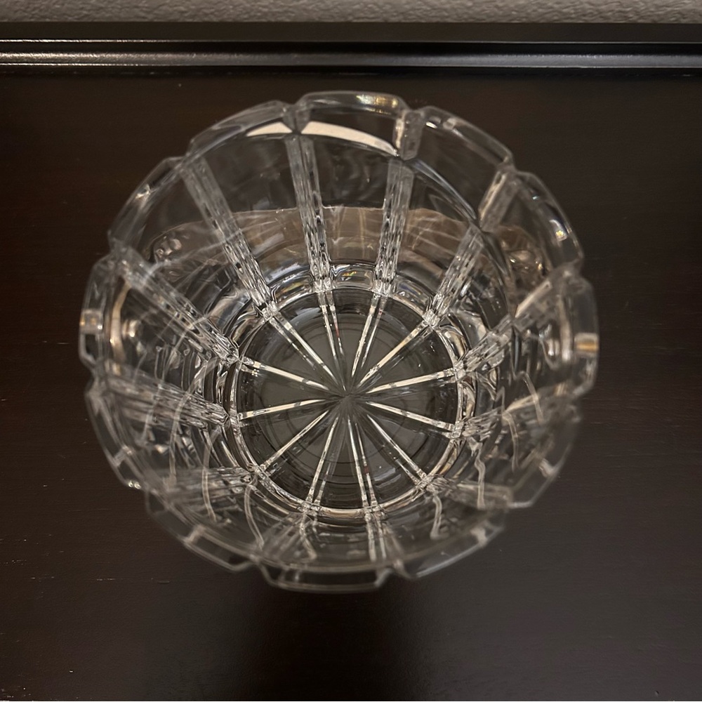 Mikasa Uptown Crystal Ice Bucket w/ Mental Handle Vintage Cut Glass Barware - Picture 8 of 11